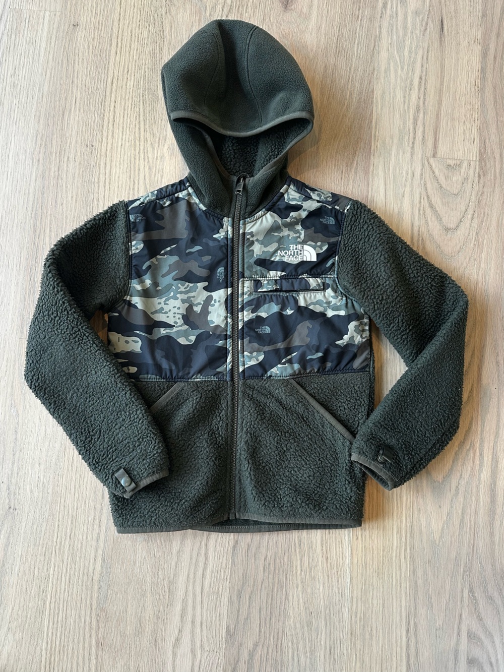 The North Face Kids Olive Green/Camouflage Fleece Jacket
